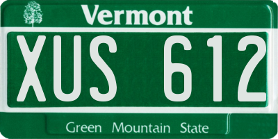 VT license plate XUS612