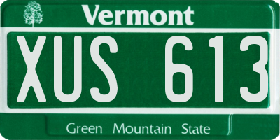 VT license plate XUS613
