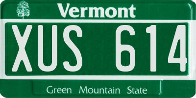 VT license plate XUS614