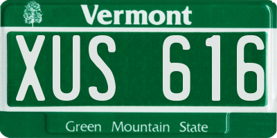 VT license plate XUS616