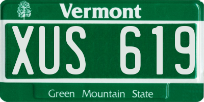 VT license plate XUS619
