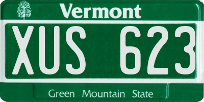 VT license plate XUS623