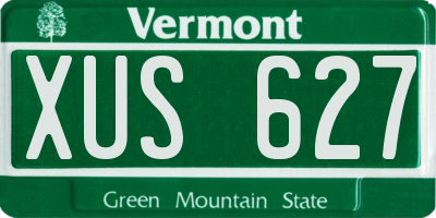 VT license plate XUS627
