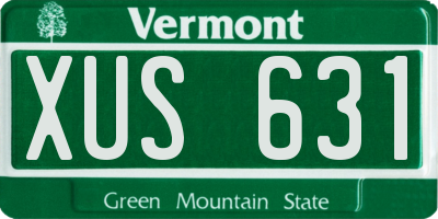 VT license plate XUS631