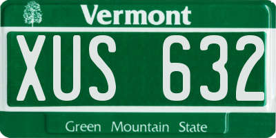 VT license plate XUS632