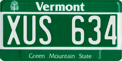 VT license plate XUS634