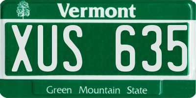 VT license plate XUS635