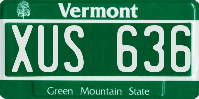 VT license plate XUS636