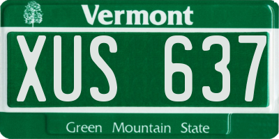 VT license plate XUS637