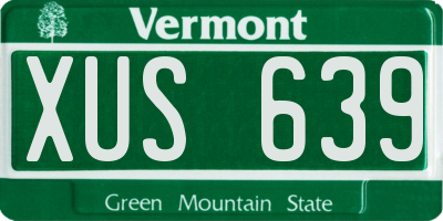 VT license plate XUS639
