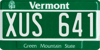VT license plate XUS641