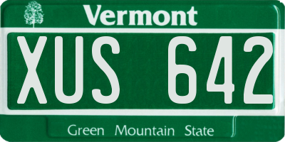 VT license plate XUS642