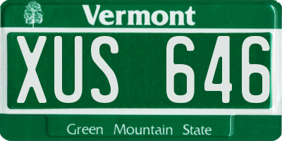 VT license plate XUS646