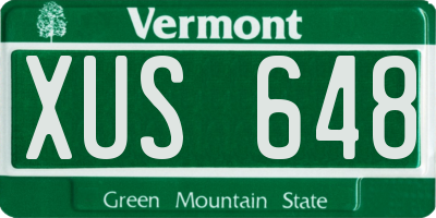 VT license plate XUS648