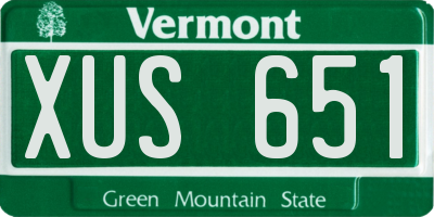 VT license plate XUS651