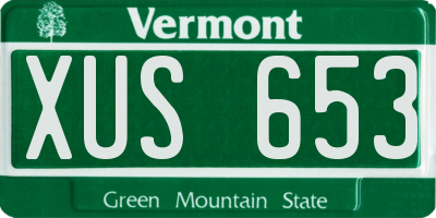 VT license plate XUS653