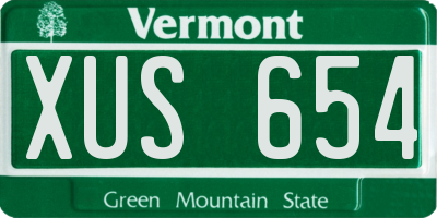 VT license plate XUS654