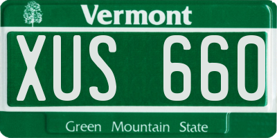 VT license plate XUS660
