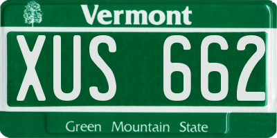 VT license plate XUS662