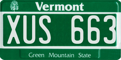 VT license plate XUS663