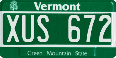VT license plate XUS672