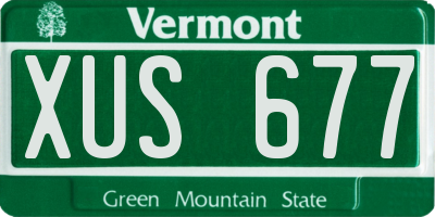 VT license plate XUS677