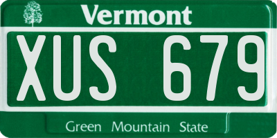 VT license plate XUS679