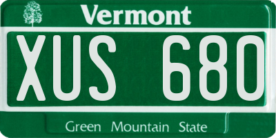 VT license plate XUS680
