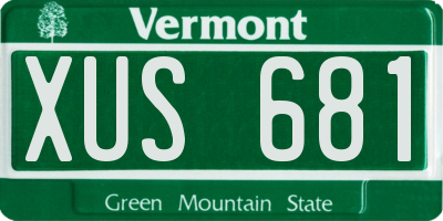 VT license plate XUS681