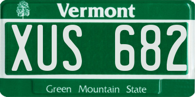VT license plate XUS682