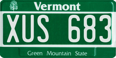 VT license plate XUS683