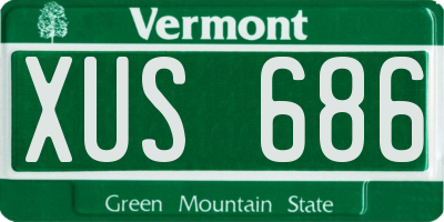 VT license plate XUS686