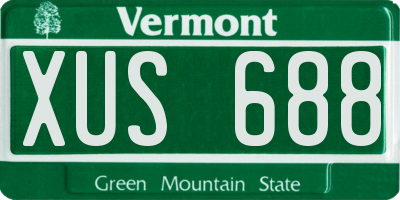 VT license plate XUS688