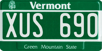 VT license plate XUS690