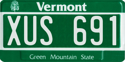VT license plate XUS691