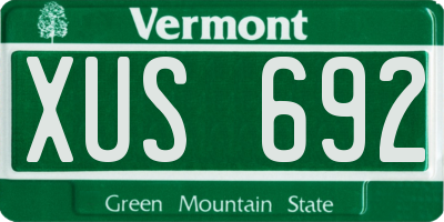 VT license plate XUS692