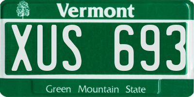 VT license plate XUS693