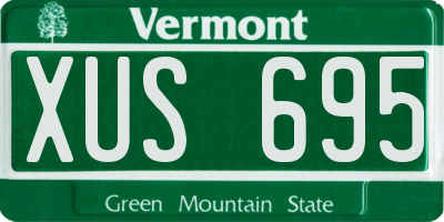 VT license plate XUS695