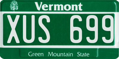VT license plate XUS699