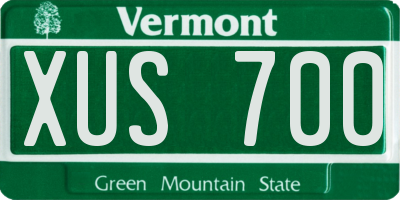 VT license plate XUS700