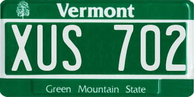 VT license plate XUS702