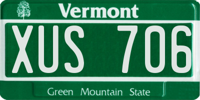 VT license plate XUS706