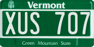 VT license plate XUS707