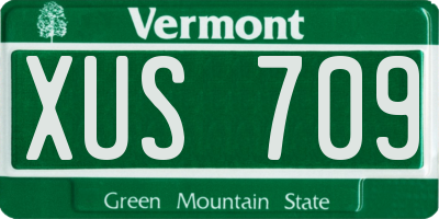 VT license plate XUS709