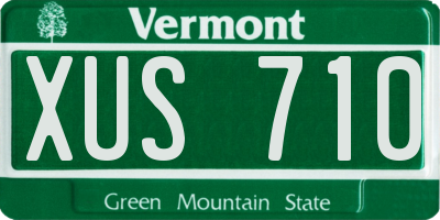 VT license plate XUS710