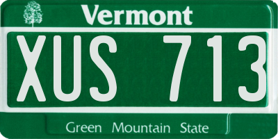 VT license plate XUS713