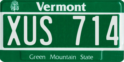 VT license plate XUS714