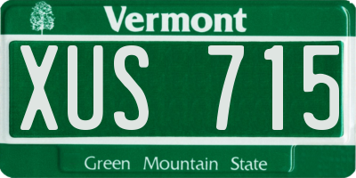 VT license plate XUS715