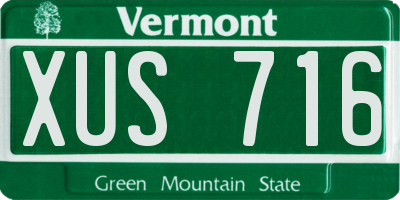 VT license plate XUS716