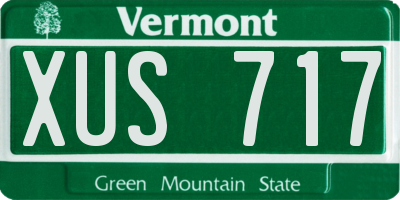 VT license plate XUS717